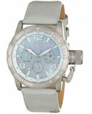 Invicta 14796 Womens Corduba MOP Dial Grey Leather Strap Watch