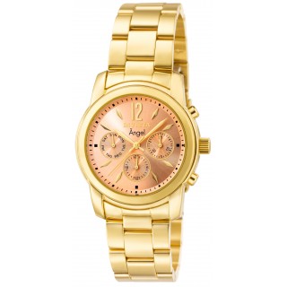 Invicta Women's Angel 0464 Quartz Chronograph Rose Gold Dial Watch