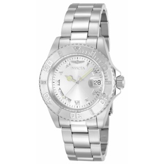 Invicta Men's 12819 Pro Diver Quartz 3 Hand Silver Dial Watch