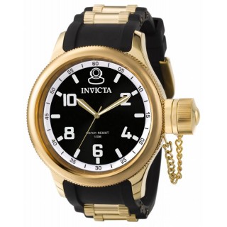Invicta Men's 1436 Russian Diver Quartz 3 Hand Black Dial Watch