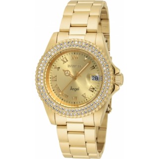 Invicta Women's 19513 Angel Quartz 3 Hand Gold Dial Watch