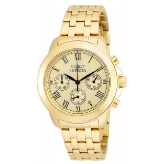 Invicta Women's 21654 Specialty Quartz Chronograph Gold Dial Watch