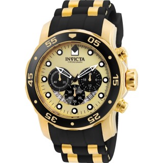Invicta Men's 24852 Pro Diver Quartz Chronograph Gold Dial Watch
