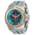 Invicta Men's 25307 Jason Taylor Quartz 3 Hand Black, Aqua Dial Watch