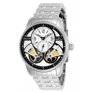 Invicta Men's 25577 Objet D Art Automatic Multifunction Silver, Black Dial Watch