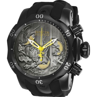 Invicta Men's Reserve 25721 Quartz 3 Hand Black, Yellow Dial Watch