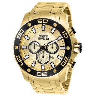 Invicta Men's Pro Diver 26079 Quartz Chronograph Gold Dial Watch