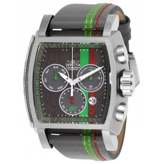 Invicta Men's 26395 S1 Rally Quartz Chronograph Gunmetal, Green, Red Dial Watch