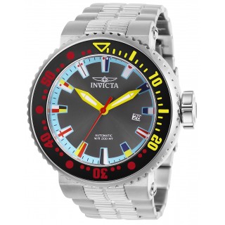 Invicta Men's 27663 Pro Diver Automatic 3 Hand Black, Ocean Blue, Red, Yellow, Blue, White Dial Watch