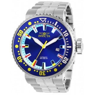 Invicta Men's 27664 Pro Diver Automatic 3 Hand Blue, Ocean Blue, Red, White, Black, Yellow Dial Watch