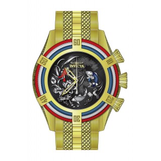 Invicta Men's 28202 Bolt Quartz 3 Hand Black, Blue, Red Dial Watch