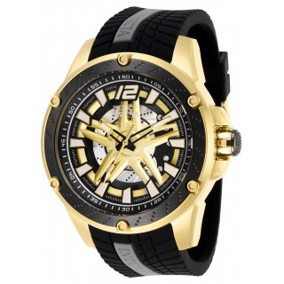 Invicta Men's 28304 S1 Rally Automatic 3 Hand Black, Gold Dial Watch