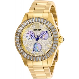 Invicta Women's 28449 Angel Quartz 3 Hand Pave, Charcoal Dial Watch