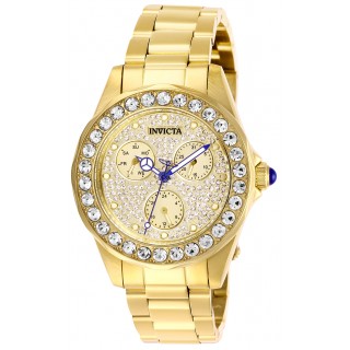 Invicta Women's 28461 Angel Quartz Chronograph Pave, Gold Dial Watch