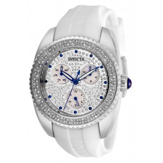 Invicta Women's 28482 Angel Quartz 3 Hand Pave, White Dial Watch