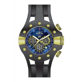Invicta Men's 28568 S1 Rally Quartz 3 Hand Gold, Blue Dial Watch