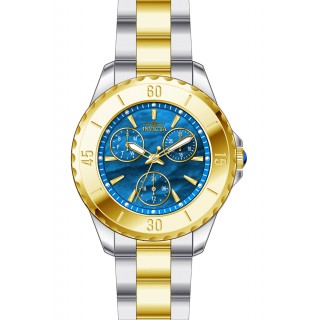 Invicta Women's 29111 Angel Quartz 3 Hand Gold, Blue Dial Watch