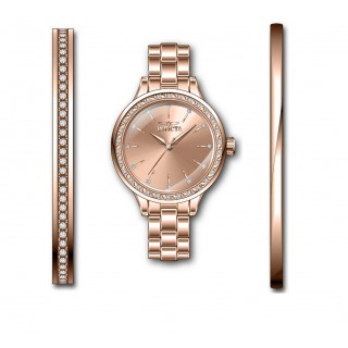 Invicta Women's 29315 Angel Quartz 3 Hand Rose Gold Dial Watch