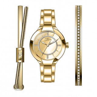 Invicta Women's 29322 Angel Quartz 3 Hand Gold Dial Watch