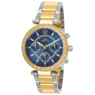 Invicta Women's 29924 Angel Quartz 3 Hand Blue, Gold Dial Watch