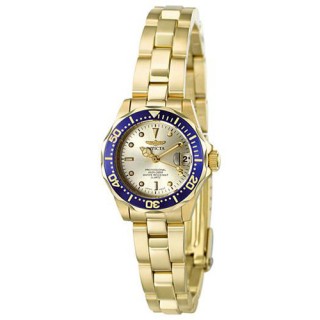 Invicta Lady 4610 Pro Diver Quartz 3 Hand Champagne Dial Watch